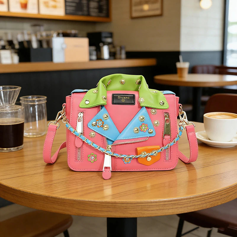 Jacket Collar Shaped Crossbody Shoulder Bag
