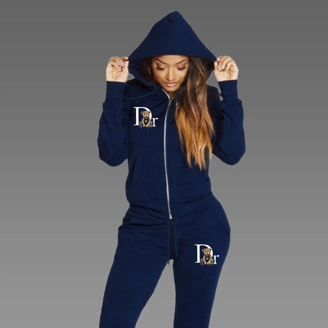 2025 Women Sets Zipper Cardigan Hoodie