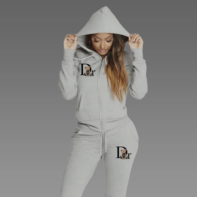 2025 Women Sets Zipper Cardigan Hoodie