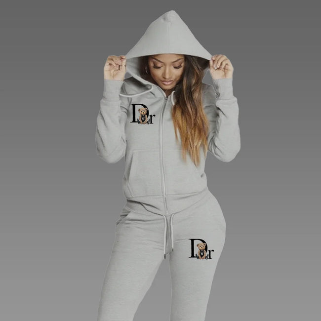 2025 Women Sets Zipper Cardigan Hoodie