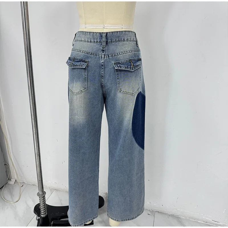 Harajuku Heart Y2K Baggy Jeans Fashion Women Wide-Leg Jeans