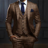 Plaid Men's suit 3 piece Suit Formal Business Work Clothes