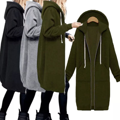 Autumn Hoodie Zip Coat - IM PERKY Boutique