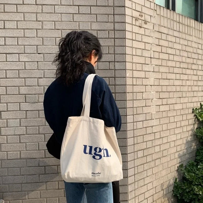 Casual Large Capacity Shoulder Bags Shopper Canvas
