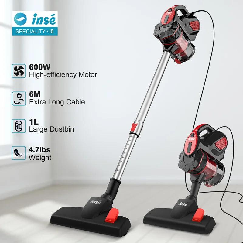 INSE I5 Corded vacuum cleaners 18Kpa Powerful Suction 600W Motor 4 in 1 stick Handheld vaccum cleaner for Home Pet Hair Carpet - IM PERKY Boutique