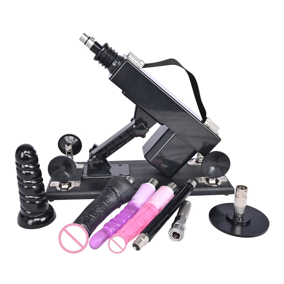 ROUGH BEAST Automatic Sex Machine with Big Black Dildo