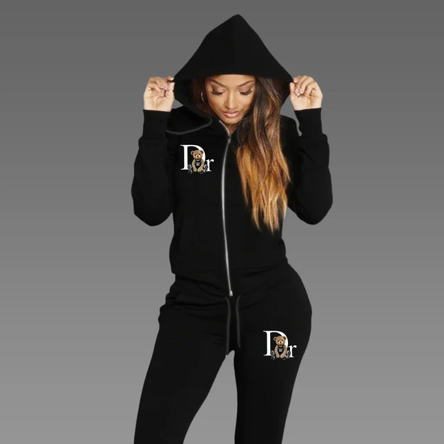 2025 Women Sets Zipper Cardigan Hoodie