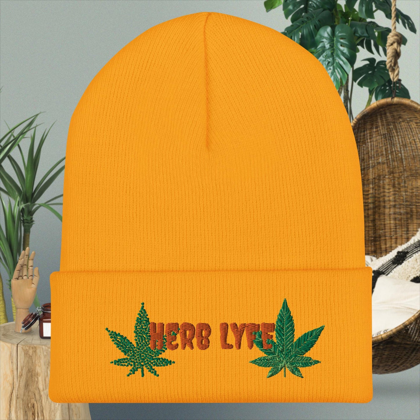 Herb Life Cuffed Beanie - IM PERKY Boutique