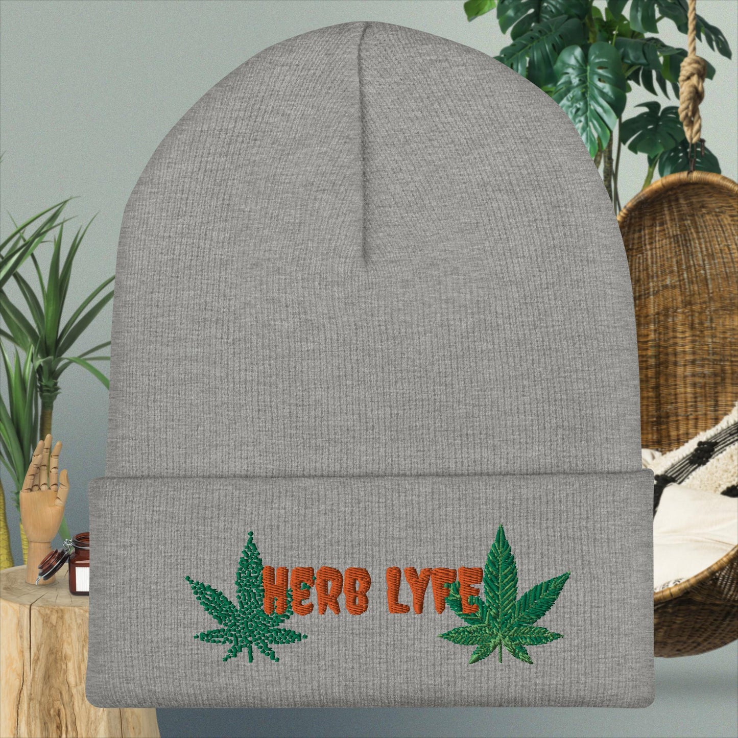 Herb Life Cuffed Beanie - IM PERKY Boutique