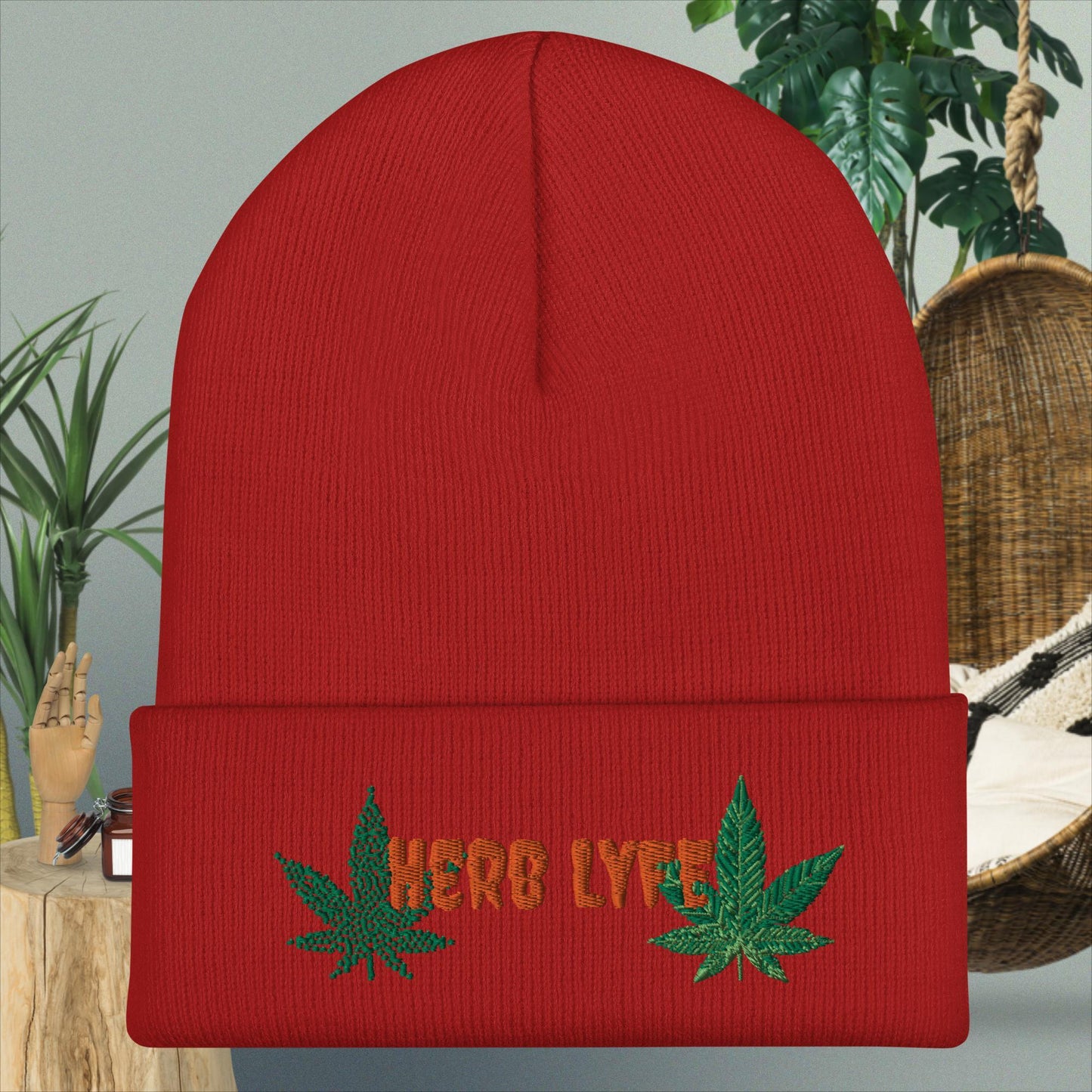 Herb Life Cuffed Beanie - IM PERKY Boutique