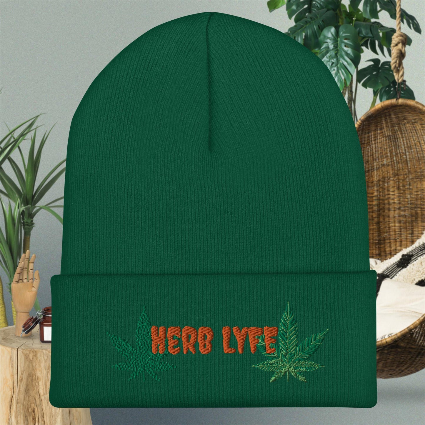 Herb Life Cuffed Beanie - IM PERKY Boutique