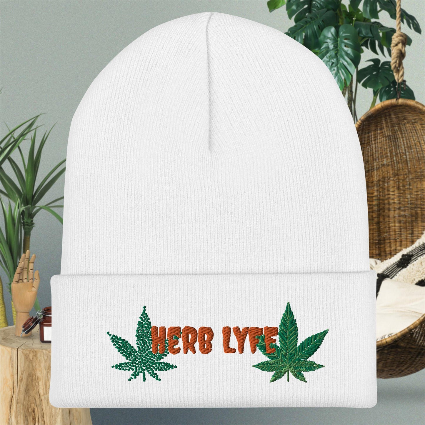 Herb Life Cuffed Beanie - IM PERKY Boutique