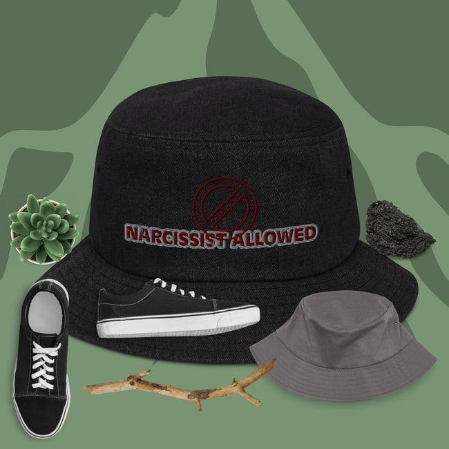 No Narcissist Allowed Denim bucket hat - IM PERKY Boutique