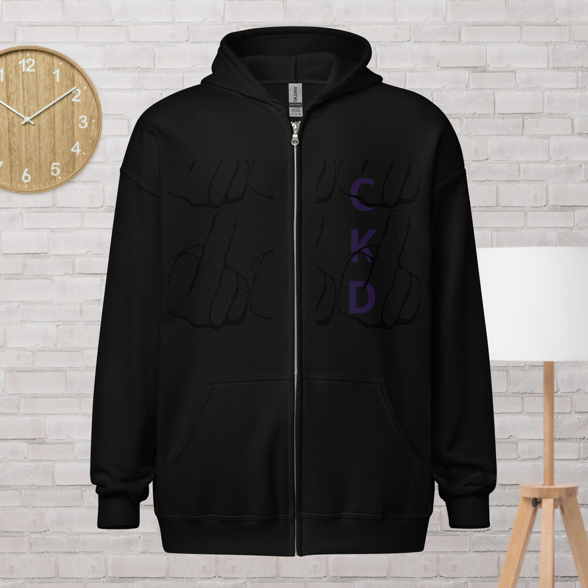 Middle Finger CKD Unisex heavy blend zip hoodie - IM PERKY Boutique