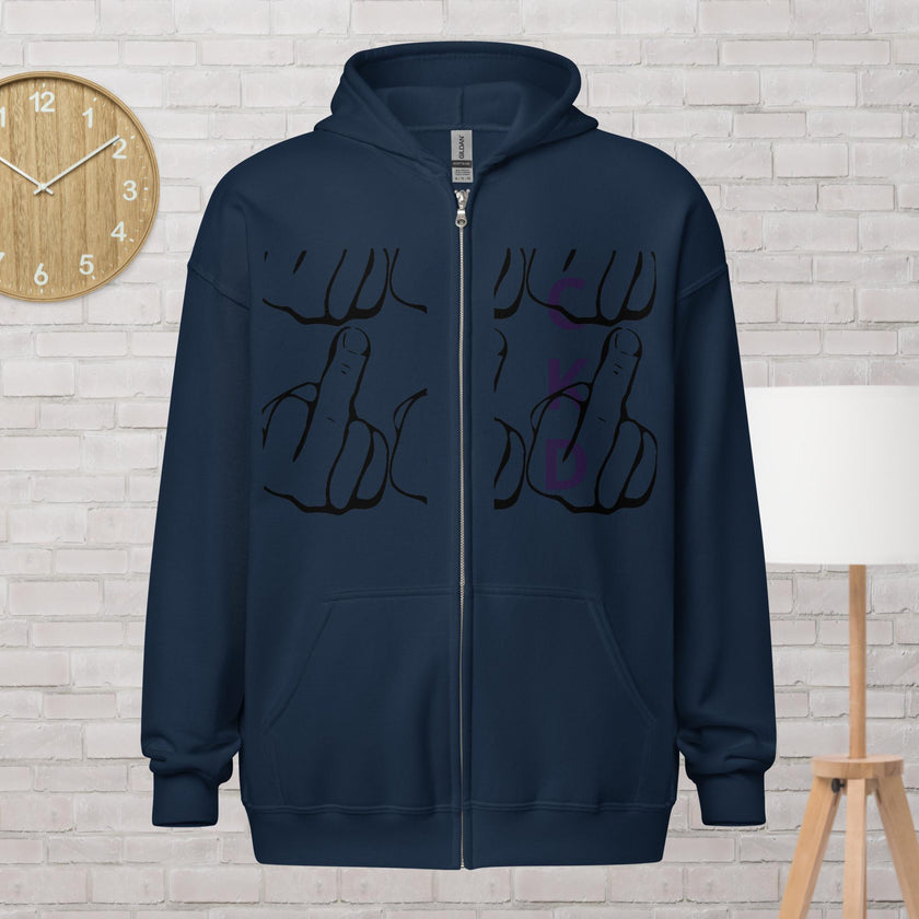 Middle Finger CKD Unisex heavy blend zip hoodie - IM PERKY Boutique
