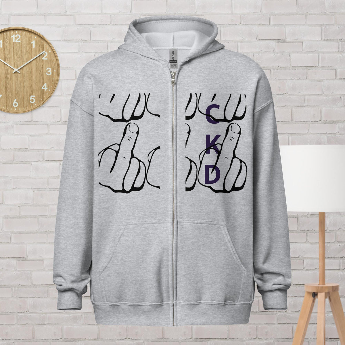 Middle Finger CKD Unisex heavy blend zip hoodie - IM PERKY Boutique