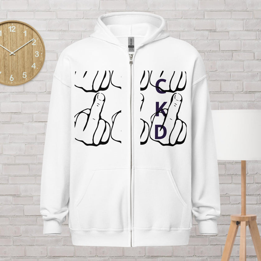 Middle Finger CKD Unisex heavy blend zip hoodie - IM PERKY Boutique