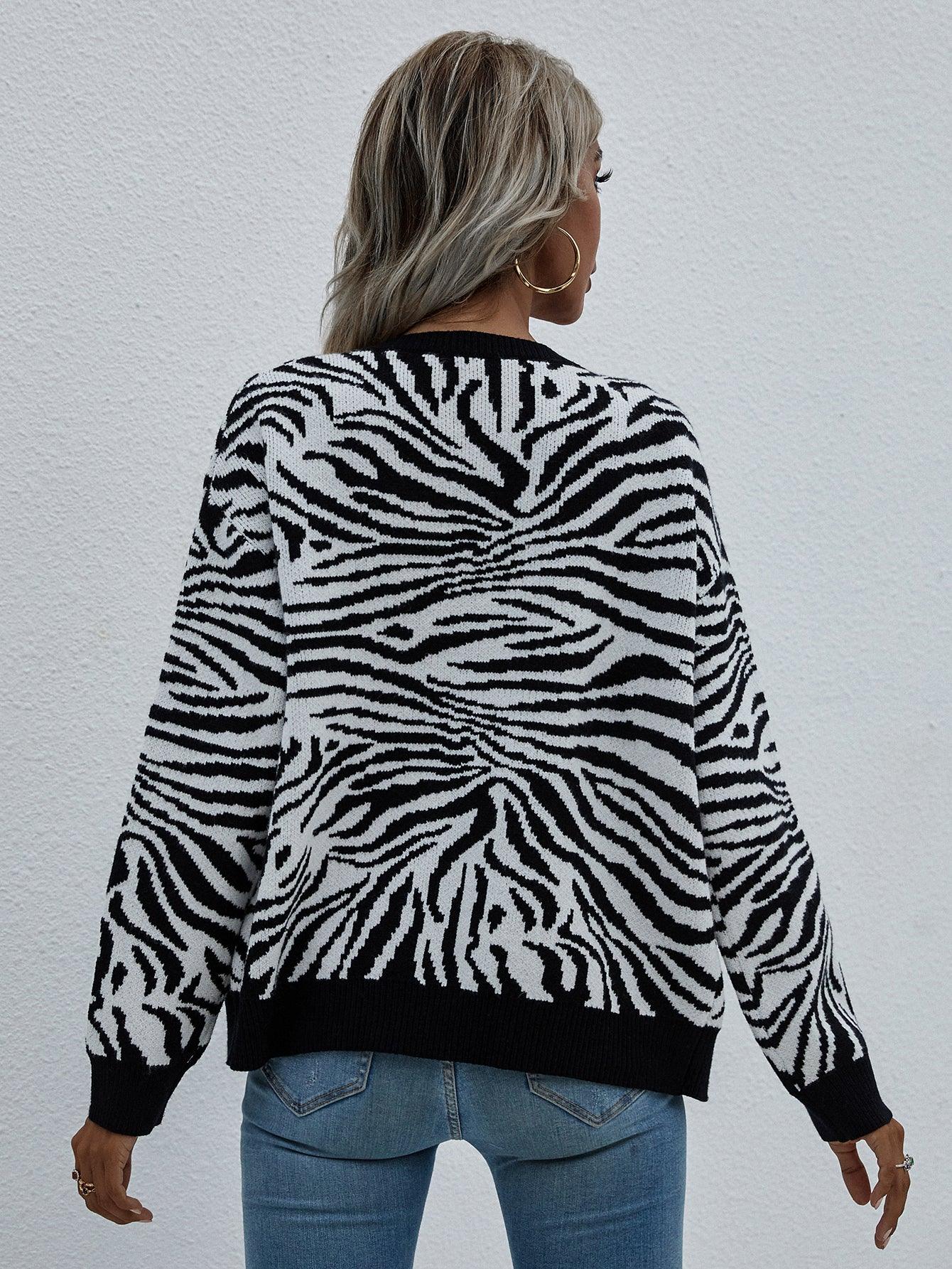 Zebra Print Button Down Cardigan - Lady Vals Vanity