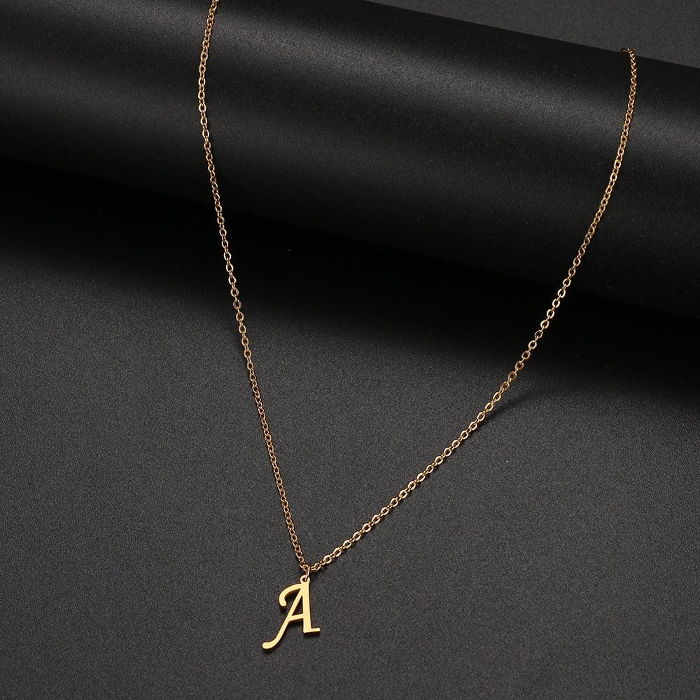 DOTIFI For Women A-Z Alphabet Letter Pendant Necklaces Personalization Stainless Steel Necklace Glamour Jewelry - Lady Vals Vanity