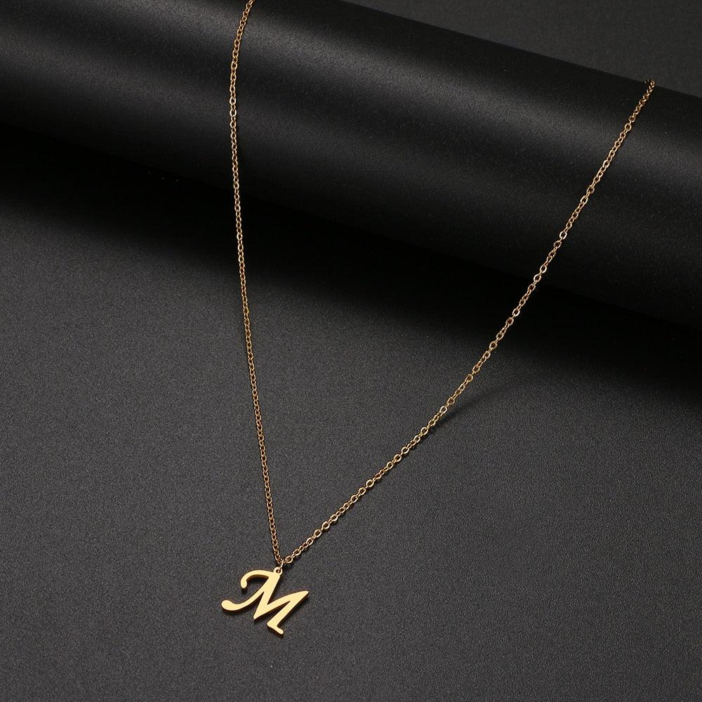 DOTIFI For Women A-Z Alphabet Letter Pendant Necklaces Personalization Stainless Steel Necklace Glamour Jewelry - Lady Vals Vanity