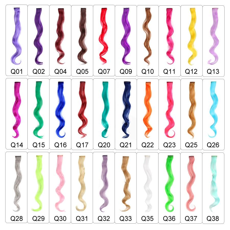 Alileader Synthetic Wavy One Clip In Hair Rainbow Color Curly Clip In One Piece Hair Extensions More Durable Long Curly Hairs - Lady Vals Vanity