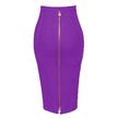 16 Colors Sexy Solid Zipper Orange Blue Black Red Bandage Skirt - Lady Vals Vanity