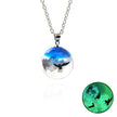 Chic Transparent Resin Round Ball Moon Pendant Necklace - Lady Vals Vanity