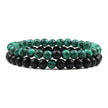Set Bracelet Couples Distance Black White Natural Lava Stone Tiger Eye Beaded - Lady Vals Vanity