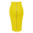 16 Colors Sexy Solid Zipper Orange Blue Black Red Bandage Skirt - Lady Vals Vanity