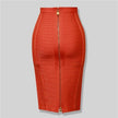 16 Colors Sexy Solid Zipper Orange Blue Black Red Bandage Skirt - Lady Vals Vanity