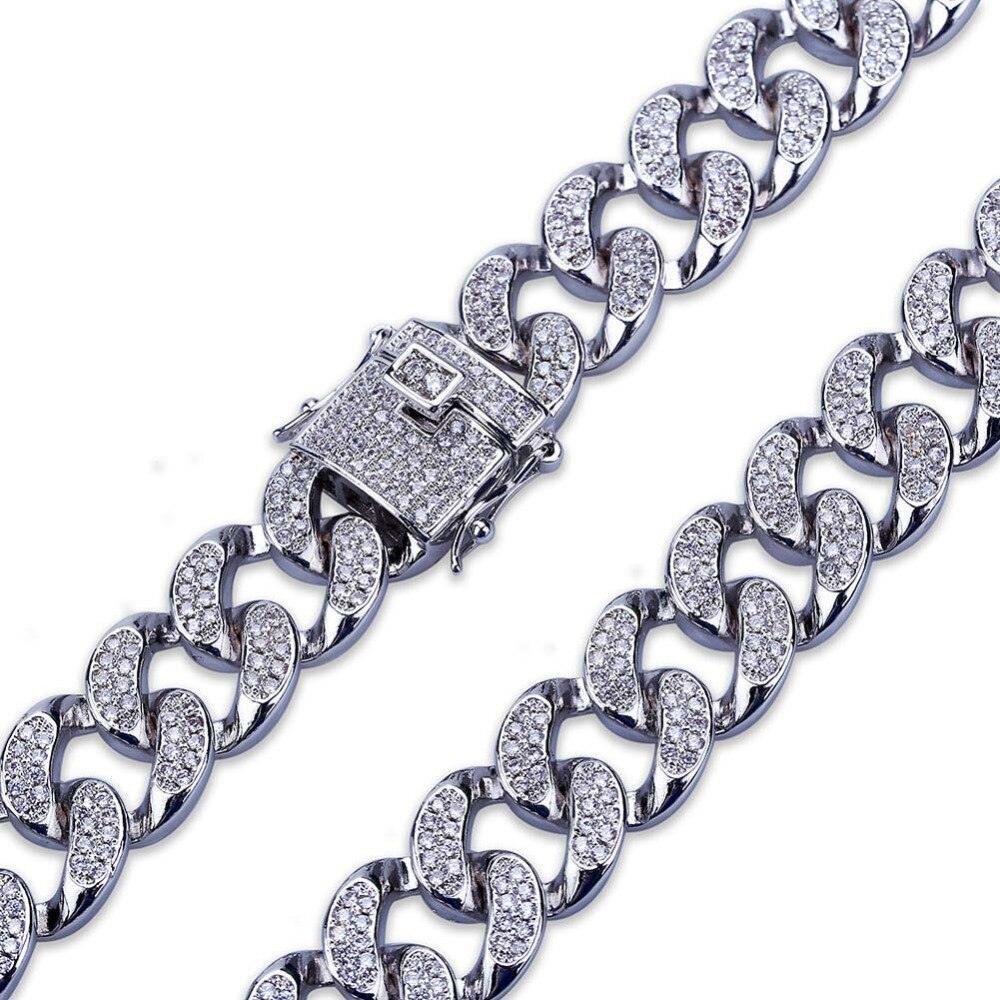 TOPGRILLZ Hip Hop Rock Jewelry Gold Color Plated Cuban Chain Micro Pave CZ Stones Bracelet 8 Inch Length Beacelets For Men - 