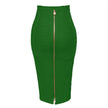 16 Colors Sexy Solid Zipper Orange Blue Black Red Bandage Skirt - Lady Vals Vanity
