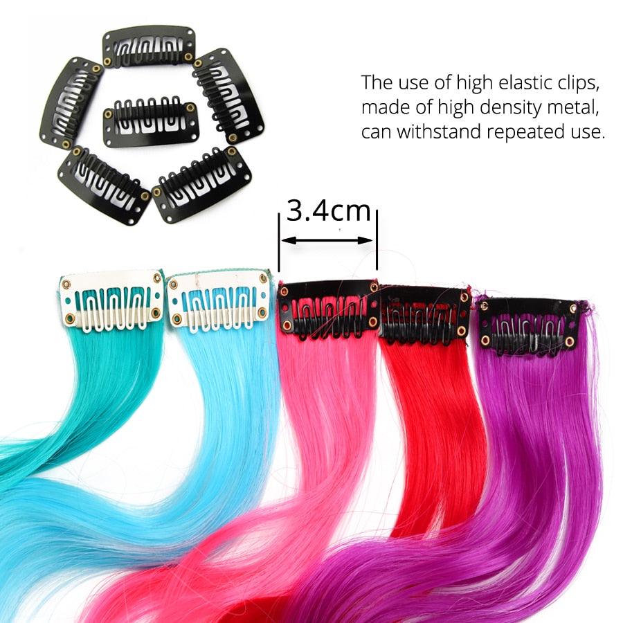 Alileader Synthetic Wavy One Clip In Hair Rainbow Color Curly Clip In One Piece Hair Extensions More Durable Long Curly Hairs - Lady Vals Vanity