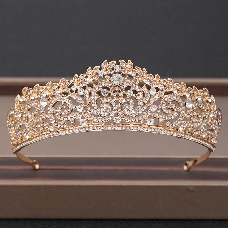 Wedding Crown Hair Jewelry Bridal Headpiece woman Baroque Rhinestones Crystal - "I'M PERKY" Boutique