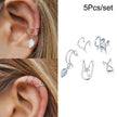 LATS Silver Color Leaves Clip Earrings for Women Men - Lady Vals Vanity