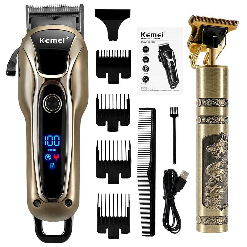 Professional Barber Hair Clipper Rechargeable Electric Finish Cutting Machine Beard Trimmer Shaver Cordless Corded - Lady Vals Vanity