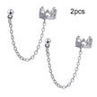LATS Silver Color Leaves Clip Earrings for Women Men - Lady Vals Vanity