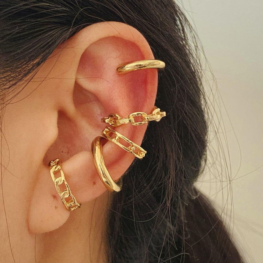 LATS Silver Color Leaves Clip Earrings for Women Men - Lady Vals Vanity