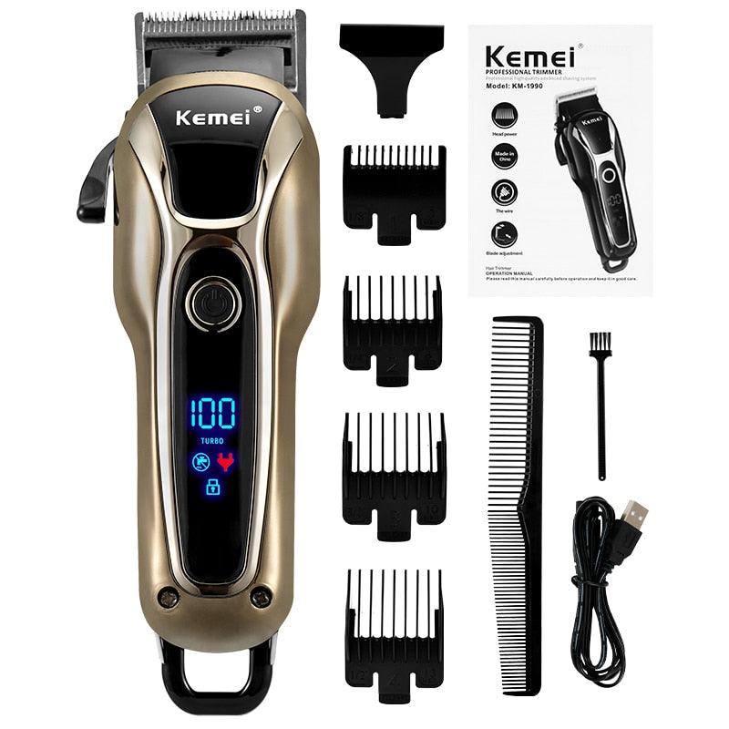 Professional Barber Hair Clipper Rechargeable Electric Finish Cutting Machine Beard Trimmer Shaver Cordless Corded - Lady Vals Vanity