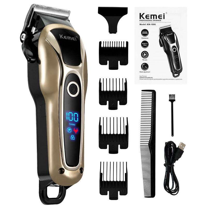 Professional Barber Hair Clipper Rechargeable Electric Finish Cutting Machine Beard Trimmer Shaver Cordless Corded - Lady Vals Vanity