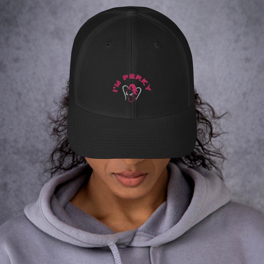 I'm Perky Pink Letters - Trucker Cap - Lady Vals Vanity