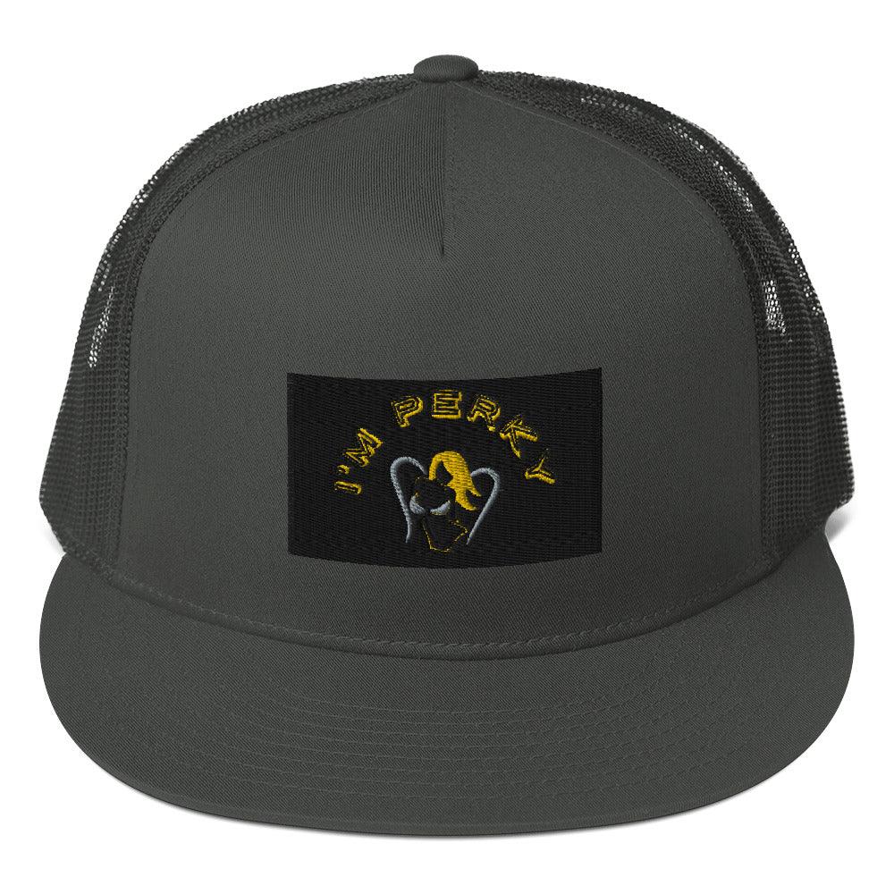 I'm Perky Black/Yellow Mesh Back Snap-back - Lady Vals Vanity