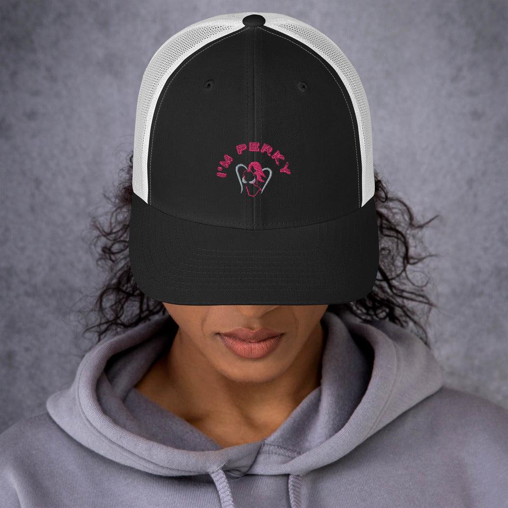 I'm Perky Pink Letters - Trucker Cap - Lady Vals Vanity