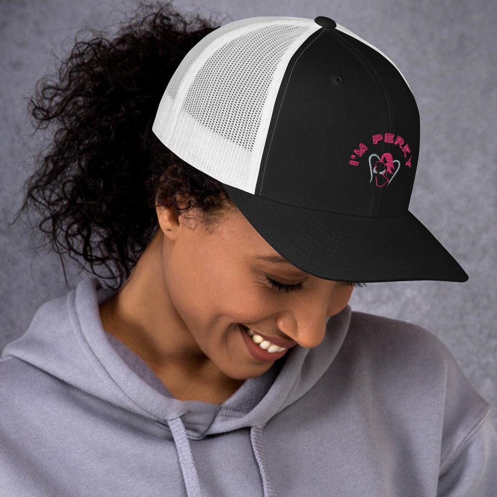 I'm Perky Pink Letters - Trucker Cap - Lady Vals Vanity