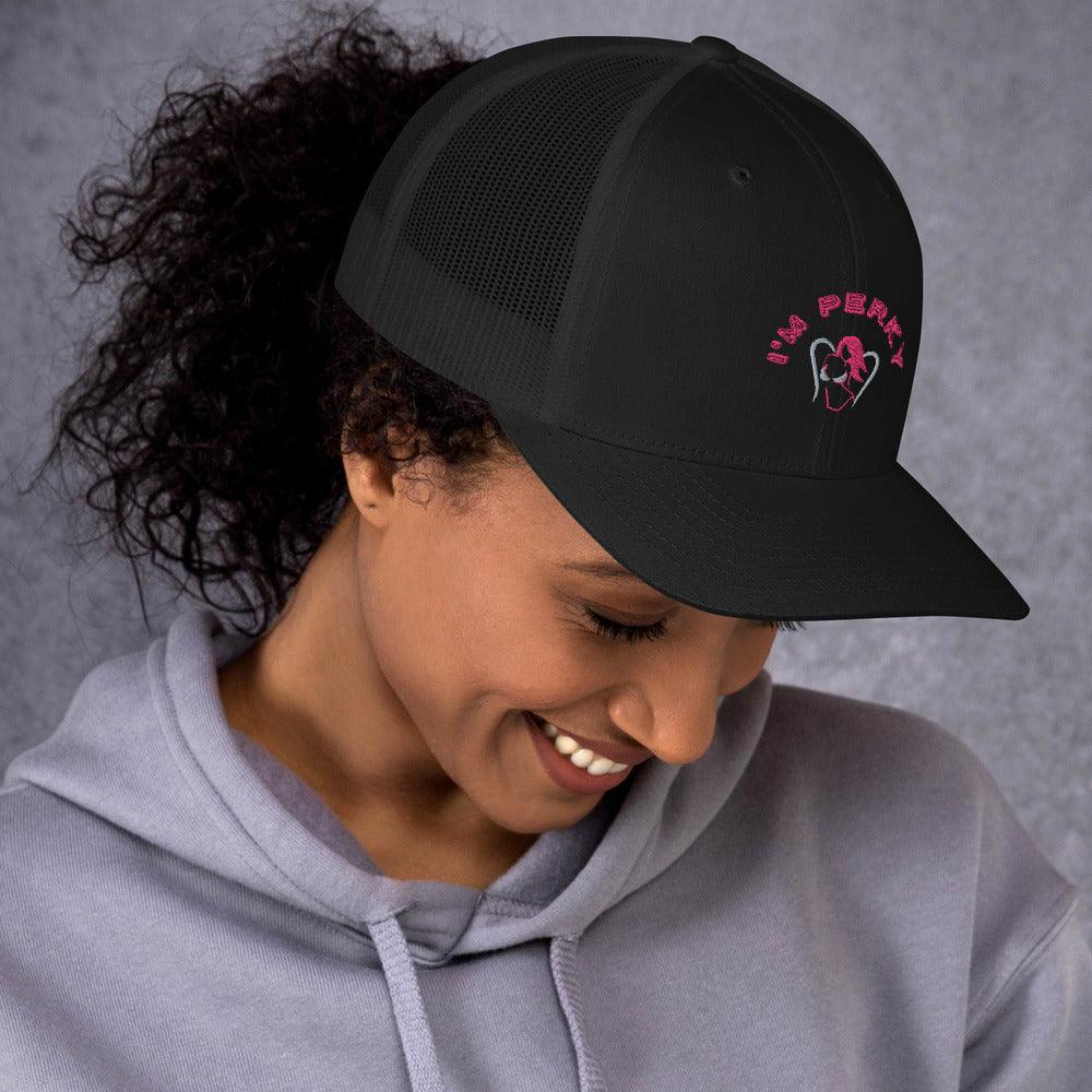 I'm Perky Pink Letters - Trucker Cap - Lady Vals Vanity