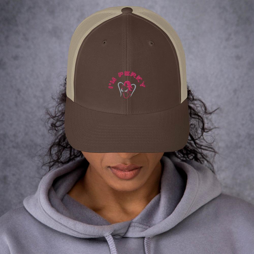 I'm Perky Pink Letters - Trucker Cap - Lady Vals Vanity