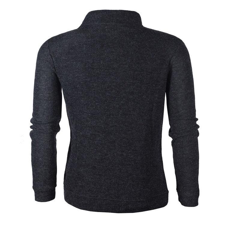 Autumn Men's Sweater Pullover Male Long Sleeve Knitted Turtleneck Sweaters slim fit Black Gray Pullovers S-2XL - Lady Vals Vanity