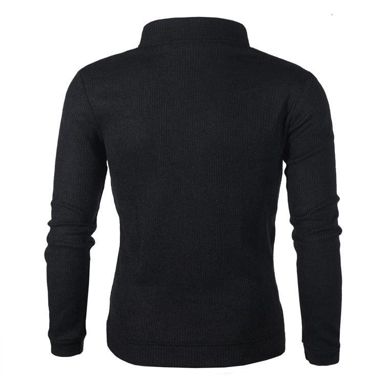 Autumn Men's Sweater Pullover Male Long Sleeve Knitted Turtleneck Sweaters slim fit Black Gray Pullovers S-2XL - Lady Vals Vanity