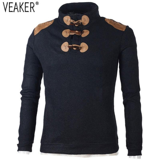 Autumn Men's Sweater Pullover Male Long Sleeve Knitted Turtleneck Sweaters slim fit Black Gray Pullovers S-2XL - Lady Vals Vanity