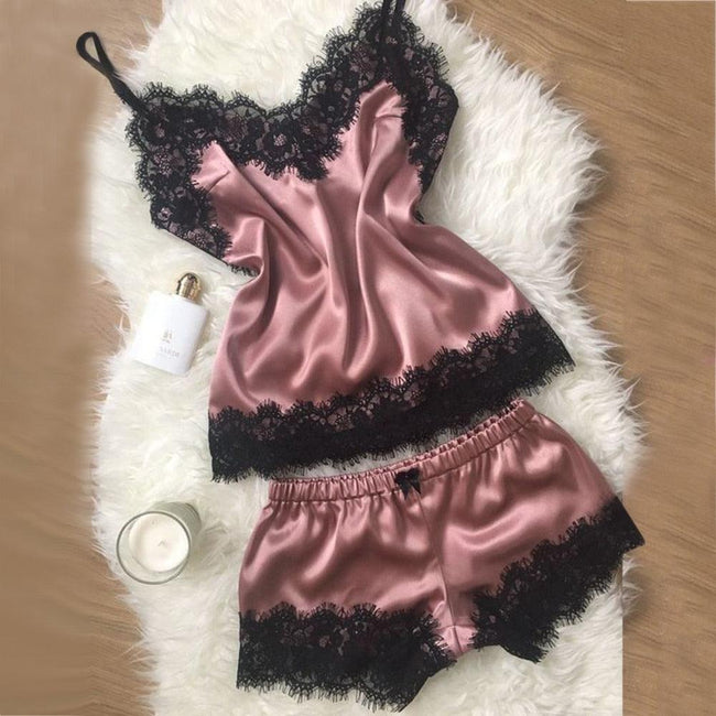 Sexy Lingerie Silk Satin Nightwear - 
